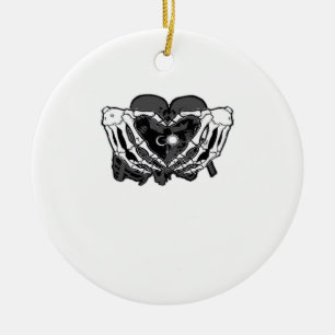 Sunand~1 - Skeleton Heart Hands Ceramic Tree Decoration