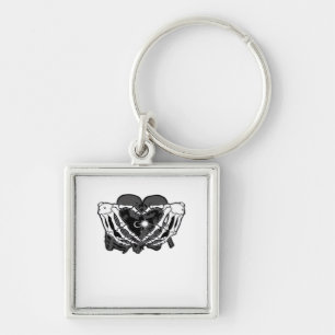 Sunand~1 - Skeleton Heart Hands Key Ring