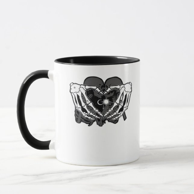 Sunand~1 - Skeleton Heart Hands  Mug (Left)