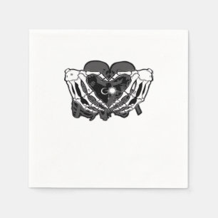 Sunand~1 - Skeleton Heart Hands Napkin