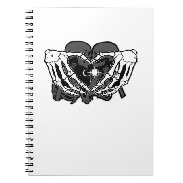 Sunand~1 - Skeleton Heart Hands  Notebook (Front)