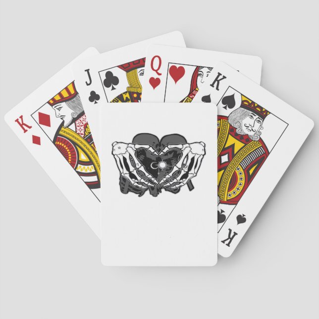 Sunand~1 - Skeleton Heart Hands  Playing Cards (Back)