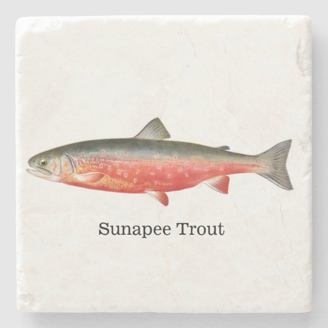 Sunapee Trout Fish Stone Coaster (Front)