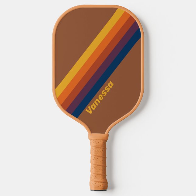 Sunbaked Clay Stripes with Name Pickleball Paddle (Front)