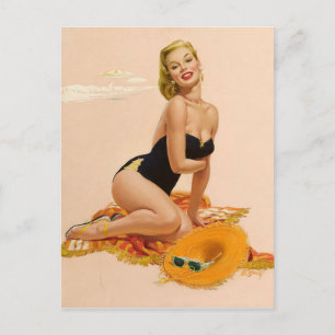 Sunbather PinUp Postcard