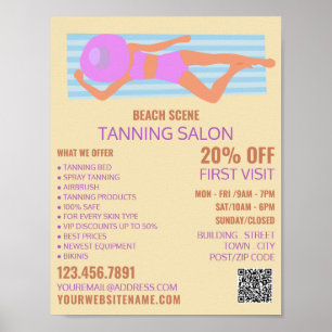 Sunbather, Tanning Salon Advertising Poster