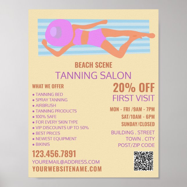 Sunbather, Tanning Salon Advertising Poster (Front)