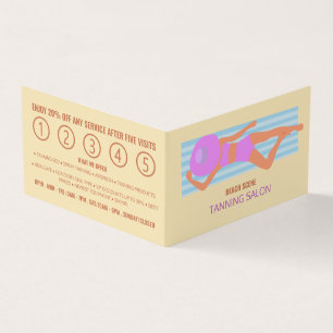 Sunbather, Tanning Salon, Detailed Loyalty Card, Business Card