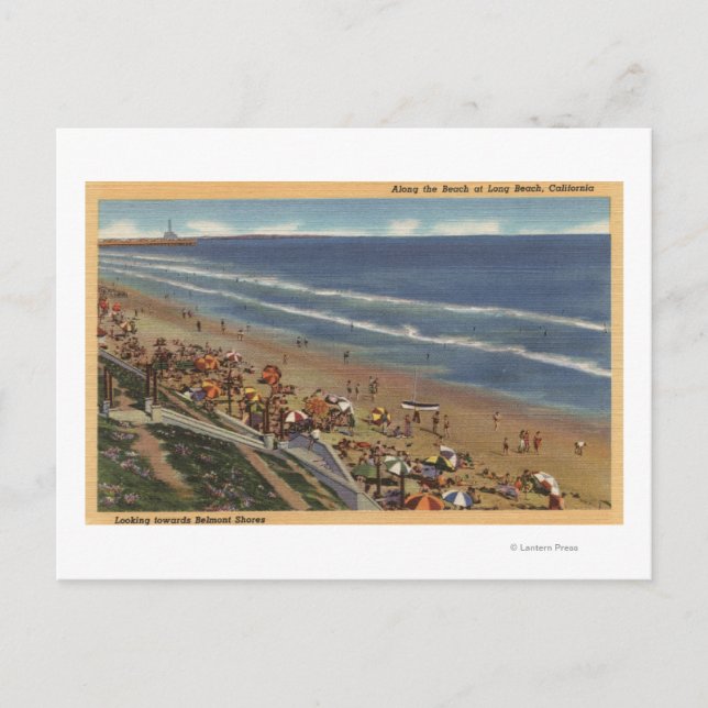 Sunbathers Looking Towards Belmont Shores Postcard (Front)