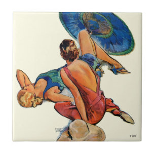 Sunbathers Tile
