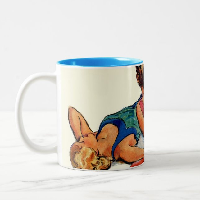 Sunbathers Two-Tone Coffee Mug (Left)