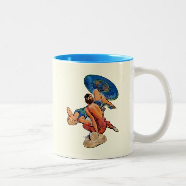 Sunbathers Two-Tone Coffee Mug (Right)