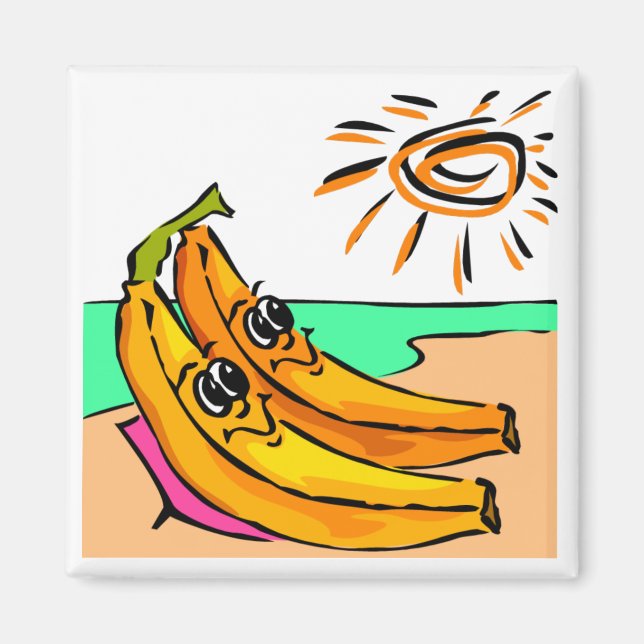 Sunbathing Bananas Magnet (Front)
