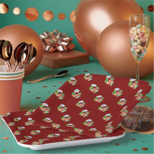 Sunbathing Chilli Celebrating Christmas Pattern Paper Plate