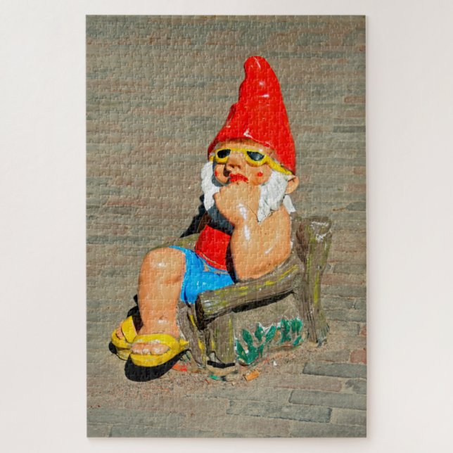 Sunbathing garden gnome 1014-pc jigsaw puzzle (Vertical)