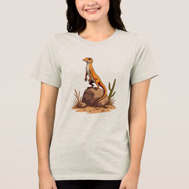 Sunbathing Lizard Vibes Tri-Blend Shirt (Front)