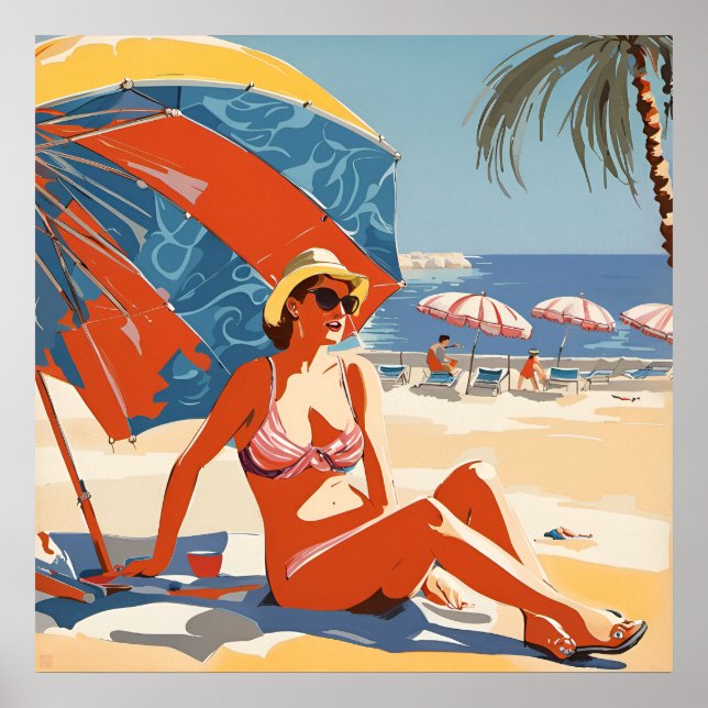 Sunbathing On The Riviera Print (Front)