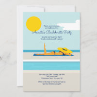 Sunbathing Pool Party Invitation