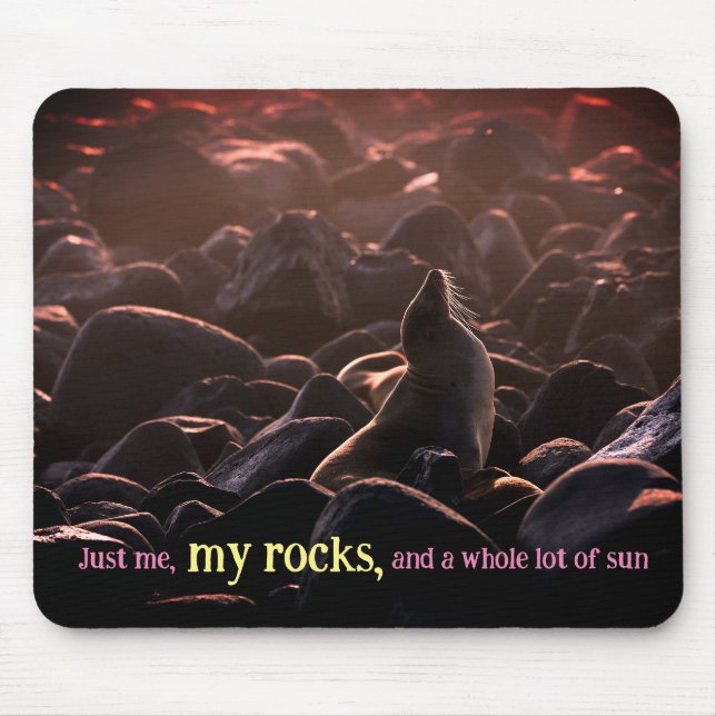 Sunbathing sea lion mouse mat (Front)