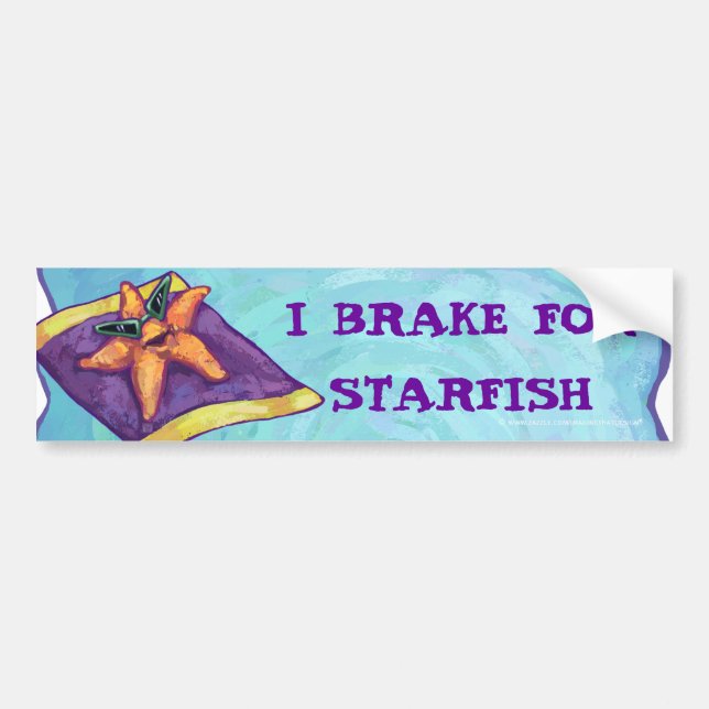 Sunbathing Starfish Bumper Sticker (Front)