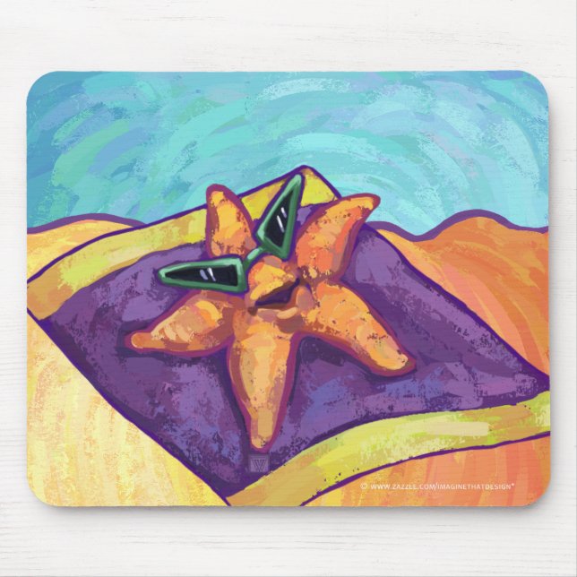 Sunbathing Starfish Mouse Mat (Front)