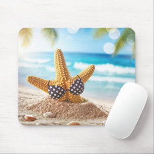 Sunbathing Starfish On Ocean Beach Mouse Mat