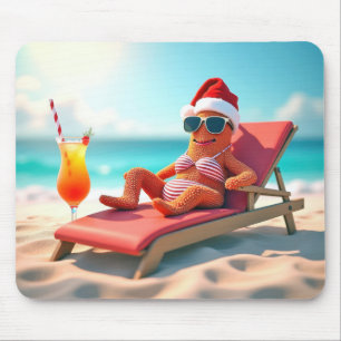 Sunbathing Starfish With Cocktail Mouse Mat