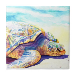 Sunbathing Turtle 6 Tile