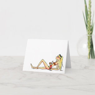 sunbathing women notecard