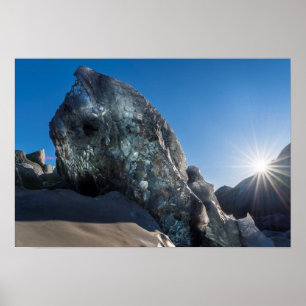 Sunbeam and ice, Iceland Poster