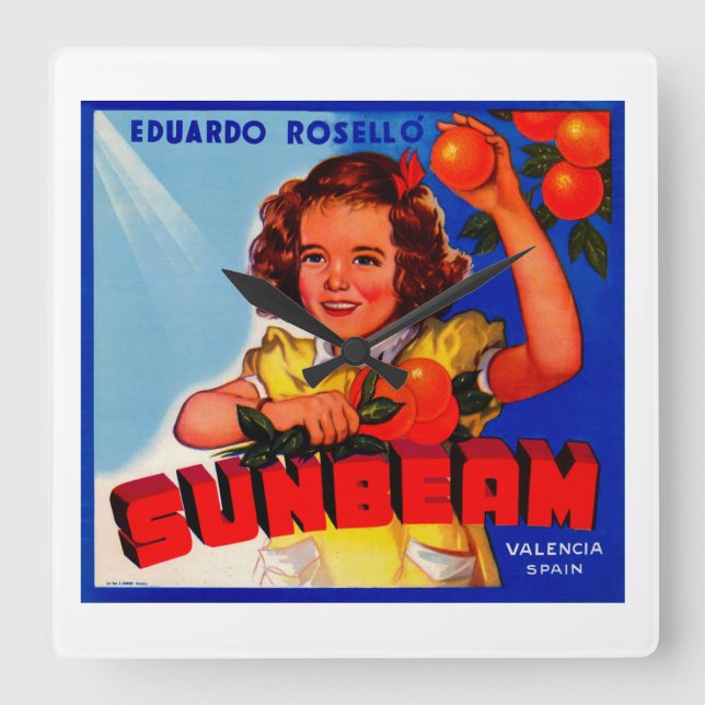 Sunbeam Square Wall Clock (Front)