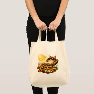 Sunbeam Tester Cat Funny Summer Grocery Tote Bag