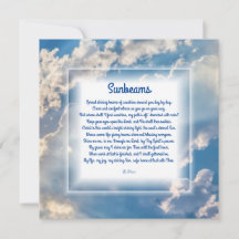 "Sunbeams" Christian Poem Note Card