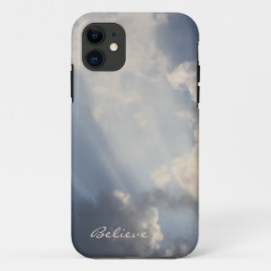 Sunbeams White Clouds Inspirational Believe iPhone 11 Case
