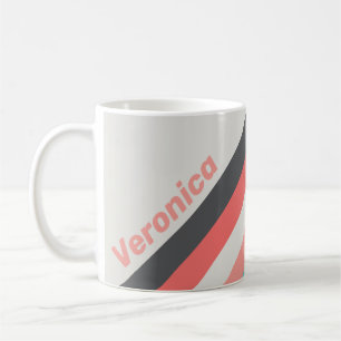 Sunbleached Coral Stripes with Name Coffee Mug