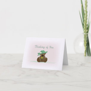Sunbonnet Teddy Bear Thinking of You card
