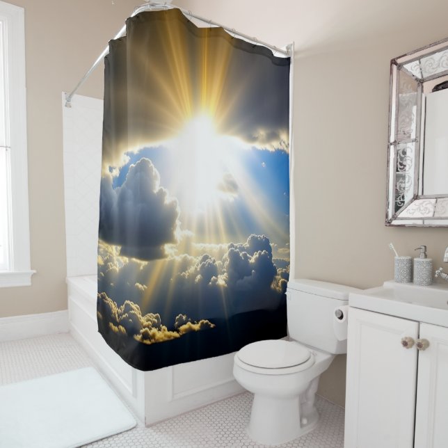 Sunbreak Through Clouds Shower Curtain (In Situ)