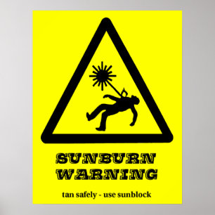 Sunburn Warning Poster