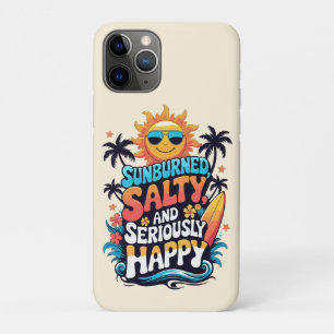 Sunburned Salty and Happy – Retro Beach Vibes iPhone 11 Pro Case