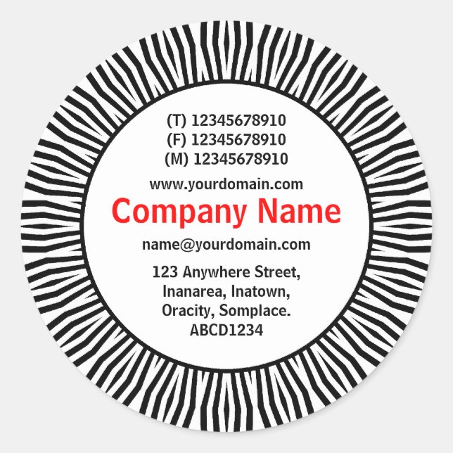 SunBurst 02 Business Classic Round Sticker (Front)