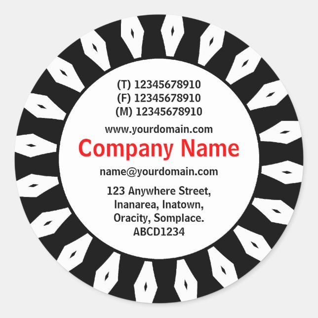 SunBurst 04 Business Classic Round Sticker (Front)