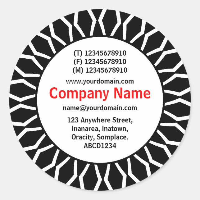 SunBurst 07 Business Classic Round Sticker (Front)