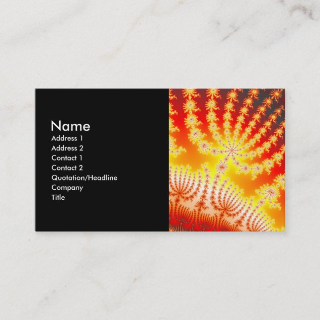 Sunburst 1.1 - Fractal Business Card (Front)