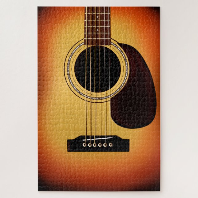 Sunburst Acoustic Guitar Jigsaw Puzzle (Vertical)