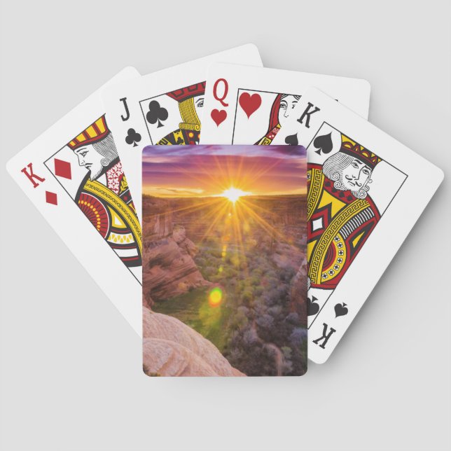 Sunburst at Canyon de Chelly, AZ Playing Cards (Back)
