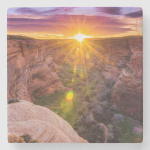 Sunburst at Canyon de Chelly, AZ Stone Coaster