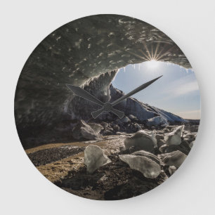 Sunburst at ice cave entrance large clock
