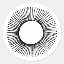 Sunburst black and white sticker