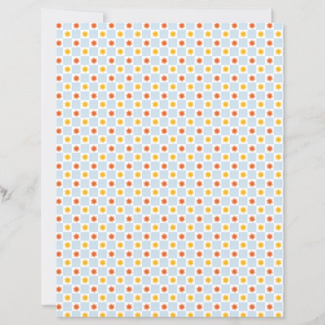 Sunburst Chequerboard Scrapbook Paper - S (Front)