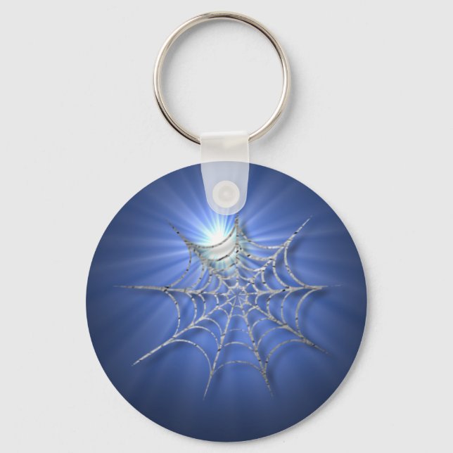 Sunburst Cobweb Halloween Keychain (Front)